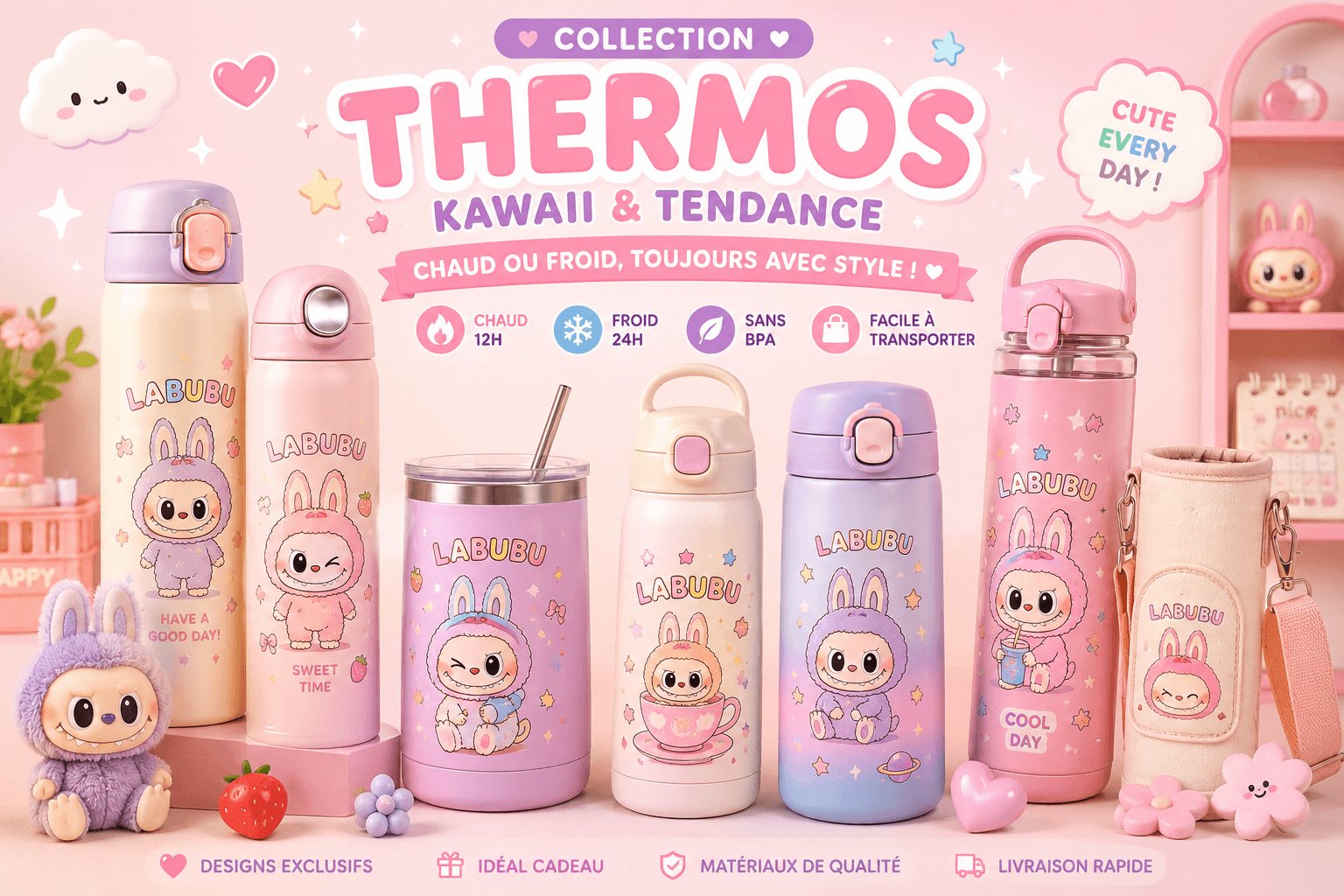 Thermos Kawaii | Gourdes