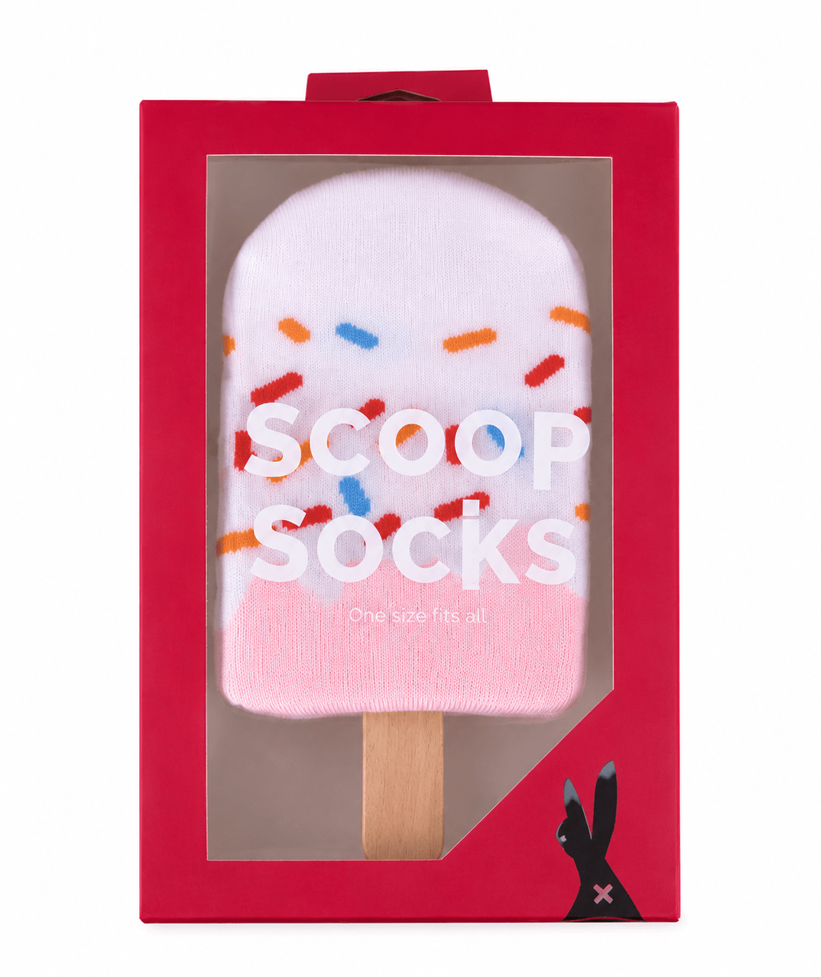 Chaussettes Glace Kawaii présentées dans un emballage original en forme de glace, idée cadeau amusante.