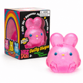NeeDoh Jelly Hops Squishy Lapin Kawaii, jouet anti-stress en forme de lapin rose, doux, moelleux et amusant.