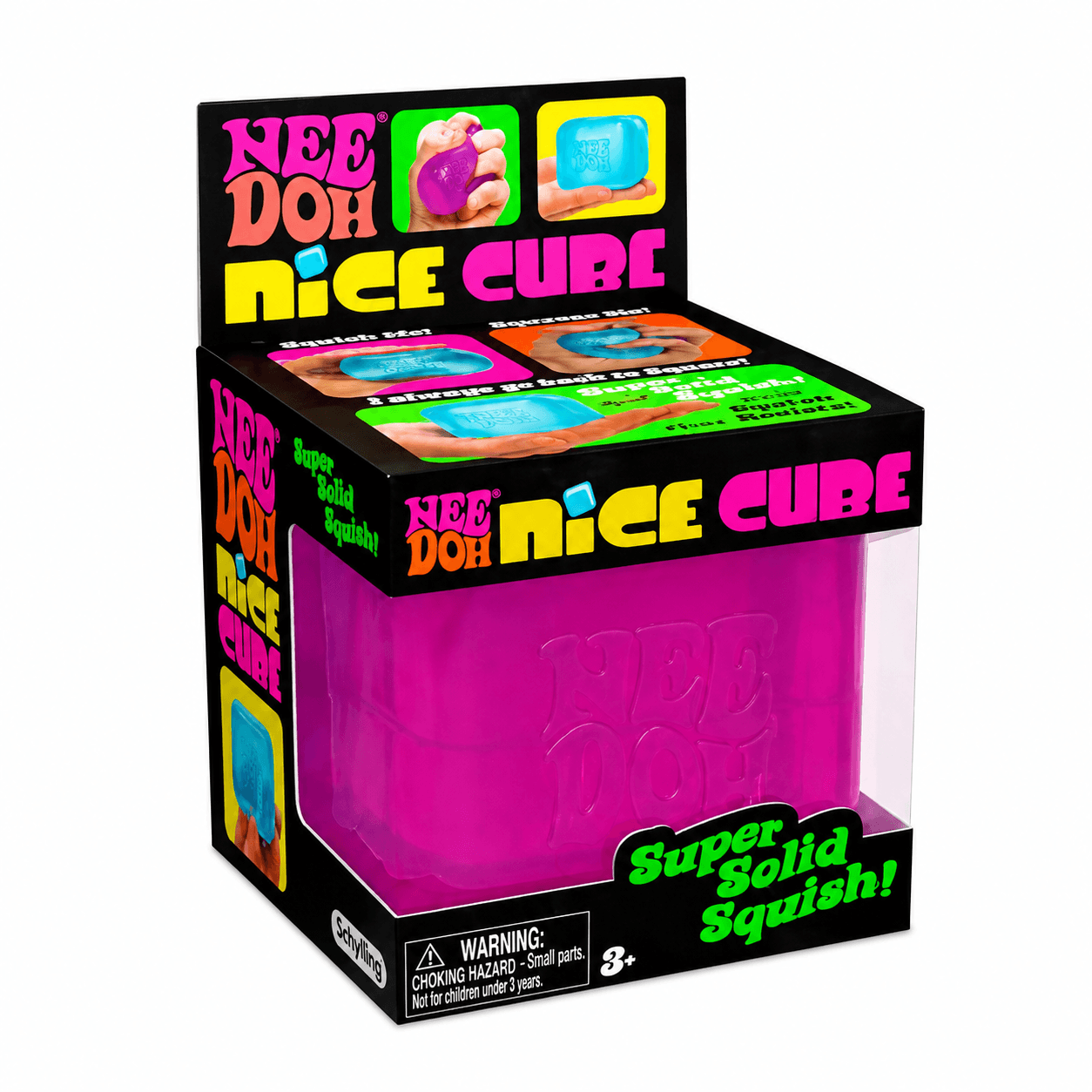 Nee Doh Nice Cube Squishy Anti-Stress, cube sensoriel ultra moelleux offrant une sensation tactile unique.
