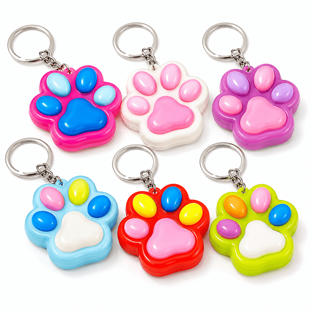 Collection de porte-clés Squishy Patte de Chat Kawaii colorés, parfaits pour personnaliser sacs et clés.