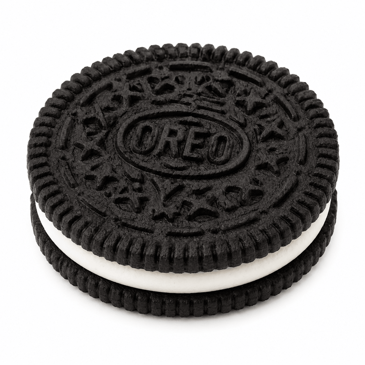 Squishy Oreo XXL Anti-Stress Ultra Gourmand en forme de biscuit chocolat géant, doux, moelleux et agréable à presser.