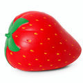 Squishy Fraise XXL Anti-Stress en forme de fraise géante, doux, moelleux et agréable à presser.