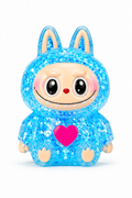 Squishy personnage bleu pailleté kawaii anti-stress, ultra mignon, doux et agréable à manipuler.