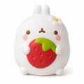 Squishy Lapin Fraise Kawaii Anti-Stress Ultra Mignon, personnage adorable inspiré d’un lapin et d’une fraise, doux et moelleux.