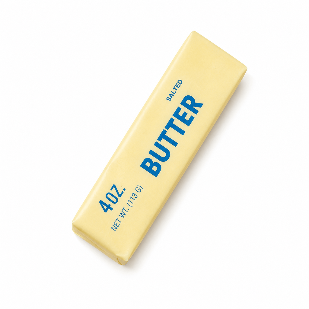 Squishy Beurre Kawaii Anti-Stress en forme de bâton de beurre, doux, moelleux et relaxant.