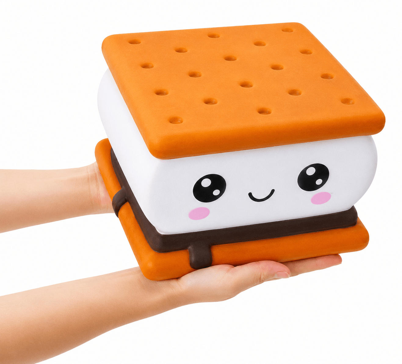 Grand Squishy Biscuit Sandwich Kawaii XXL anti-stress, idéal pour les amateurs de squishies géants.