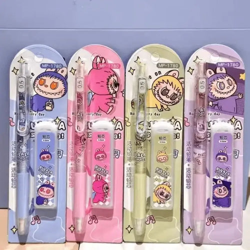 set criterium labubu couleurs pastel fournitures scolaires kawaii