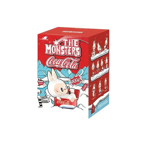 Boîte collector Figurine Labubu Coca-Cola édition spéciale, idéale pour les amateurs de figurines à collectionner.
