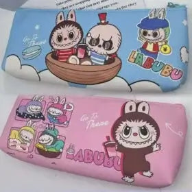 Collection de trousses Labubu kawaii colorées avec plusieurs modèles pratiques pour l'école.
