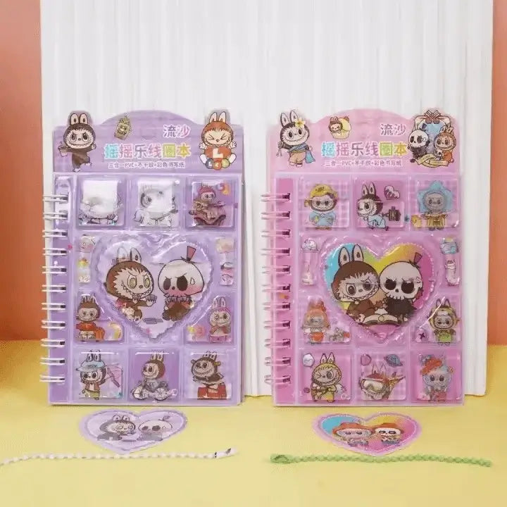 Bloc-notes Labubu kawaii avec couverture illustrée, idéal pour les notes, dessins et souvenirs du quotidien.