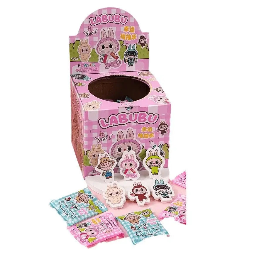 gomme labubu kawaii surprise pastel collection papeterie cute
