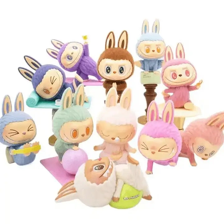 Collection de figurines Zen Lazy Yoga aux poses de méditation et de détente.